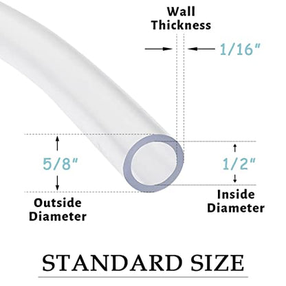 DAVCO 1/2" ID x 100ft Clear Vinyl Tubing, Low Pressure Flexible PVC Tubing, Heavy Duty UV Chemical Resistant Lightweight Plastic Vinyl Hose, BPA Free and Non Toxic - size: 1/2"ID, style: 100 Feet