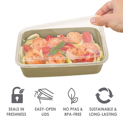 Bentgo Prep 60-Piece Meal Prep Kit - Reusable PFAS & BPA-Free Food Containers, 1-Compartment, 2-Compartment, & 3-Compartments - Microwave, Freezer, & Dishwasher Safe (Gleam Metallics) - color: Gleam Metallics