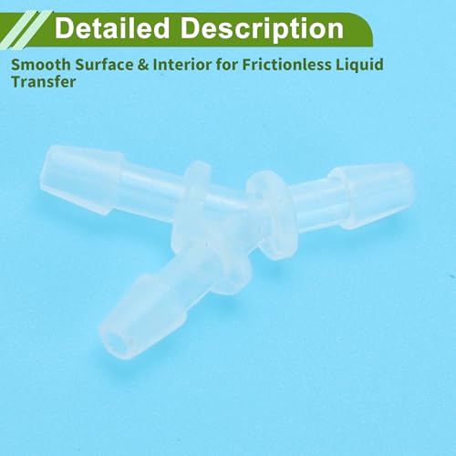 Plastic Hose Barb Fitting 3/32" Y Shaped Barb Connector PP 4 Pcs - size: 3/32"