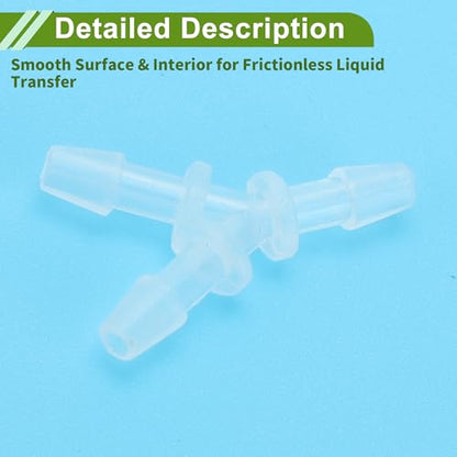 Plastic Hose Barb Fitting 3/32" Y Shaped Barb Connector PP 4 Pcs - size: 3/32"