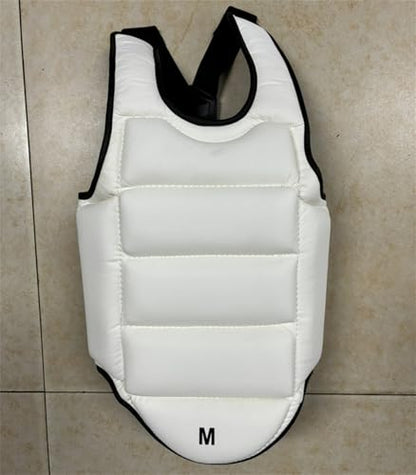 Reversible Karate Sparring Chest Guard, Taekwondo Boxing MMA Martial Arts Muay Thai Kickboxing Training Body Protector - color: Black/White, size: Small