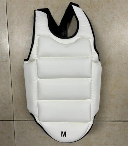 Reversible Karate Sparring Chest Guard, Taekwondo Boxing MMA Martial Arts Muay Thai Kickboxing Training Body Protector - color: Black/White, size: Large