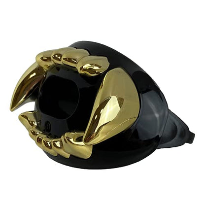 Battle Sports 3D Apex Predator Oxygen Football Mouthguard, Gold Chrome | Maximum protection, Safe secure comfortable fit, Built-in airflow channels, Advanced composite material, No boiling required - color: Gold Chrome