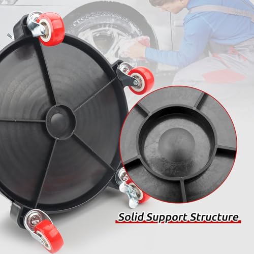 Bucket Dolly 5 Gallon with Wheels,360°Rolling Car Wash Buckets Dolly for 2.5 to 5 Gallon Buckets with Bucket Insert,Cleaning Brush,Supports Up to 300 lbs - size: A
