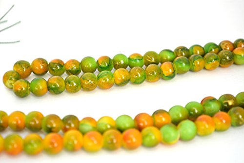 Islamic Prayer Beads - Misbaha Tasbih 99 Glass Bead Necklace - color: Spring Green W/ Green and Yellow Tassel