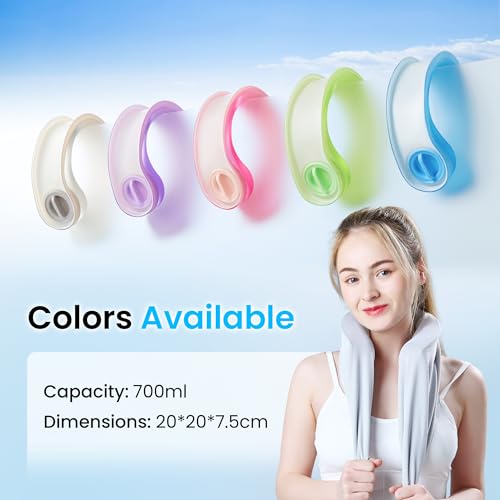 samply Reusable Ice Packs for Neck and Shoulder, Cold Compress, Relief of Pain, Swelling, Sprains, Office Pressure, Wearable Neck Cooler Towels of Cooling Wraps for Hot Weather,Peony - color: Peony