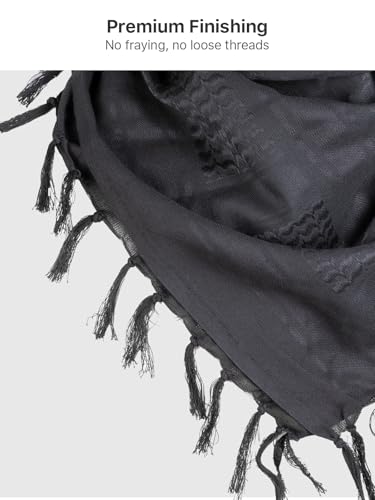 FREE SOLDIER Scarf Military Shemagh Tactical Desert Keffiyeh Head Neck Scarf Arab Wrap with Tassel for Men Women - color: Camo Black