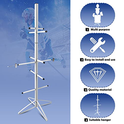 Hockey Gear Drying Rack Metal Sports Equipment Dry Rack Hockey Gear Dry Holder Adjustable Clips and Wrist Band for Drying and Storing Adult and Child Sport Equipment 55 x 22 Inch