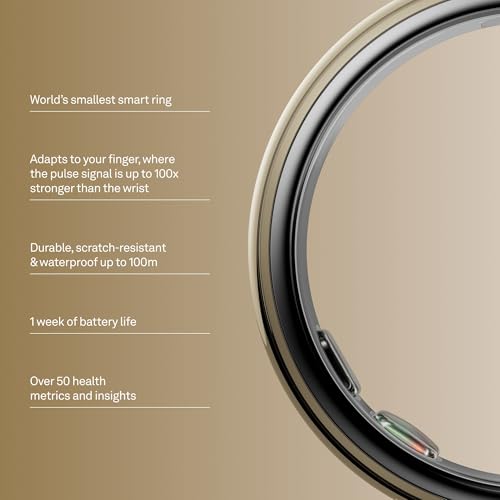 Oura Ring 5 Smart Ring - Gold - Size 9 - Fitness & Sleep Tracker - color: Gold, size: 9, style: Ring