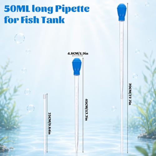 Aquarium Cleanings Dropper, Turkey Baster, Extra Long Blue Siphon for Fish Tank Aquariums Gravel Cleaner, Fishs Tanks Cleaning Tools for Fish Tank Cleaning, Waste Remover for Aquarium