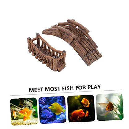 BESPORTBLE 2pcs Fish Hide Bridge Aquatic Ornament Underwater Decoration for Fish Tank Pet Design with Lifelike Details for Climbing Pets