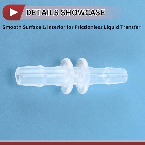 Plastic Hose Barb Fitting 3/32" x 1/8" OD Barb Straight Through Pipe Connector Clear 5 Pcs - size: 3/32"-1/8"