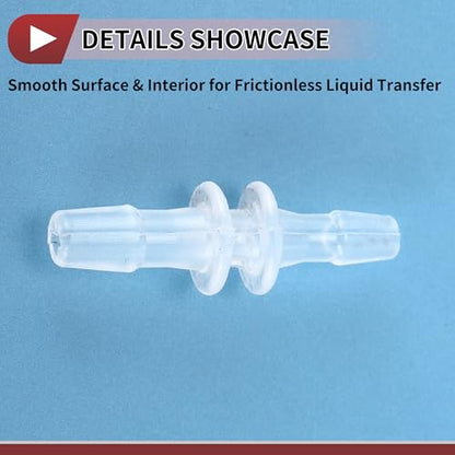 Plastic Hose Barb Fitting 3/32" x 1/8" OD Barb Straight Through Pipe Connector Clear 5 Pcs - size: 3/32"-1/8"