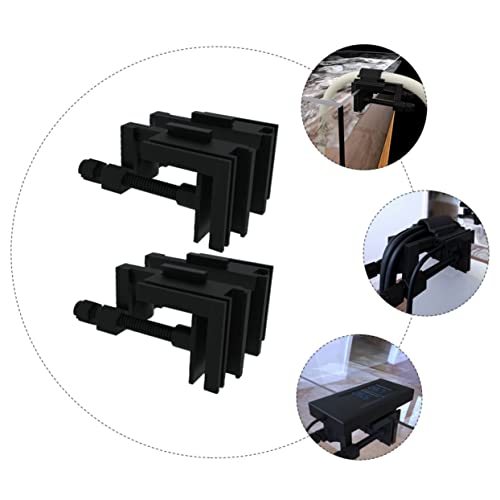 KESYOO 2pcs Acrylic Multi-Functional Clamp for Fish Tanks Hose Holder Clip for Secure Fixing Prevents Slipping and Falling for Aquariums and Water Inlet Outlet Management - color: Black