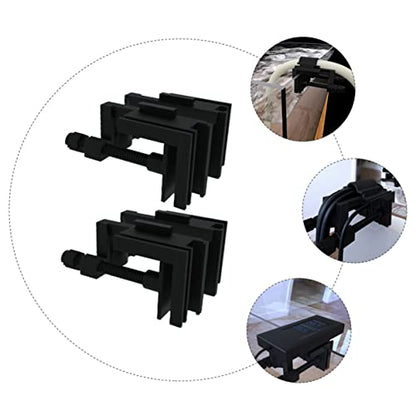 KESYOO 2pcs Acrylic Multi-Functional Clamp for Fish Tanks Hose Holder Clip for Secure Fixing Prevents Slipping and Falling for Aquariums and Water Inlet Outlet Management - color: Black