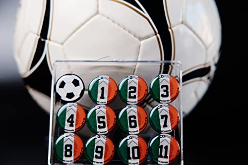 SCOPRO Soccer Coaching Magnets, Numbered Magnetic Player Markers for Soccer Coaching Board and Dry Erase Board Training, Set of 2, USA & Mexico - color: 1" Usa & Mexico