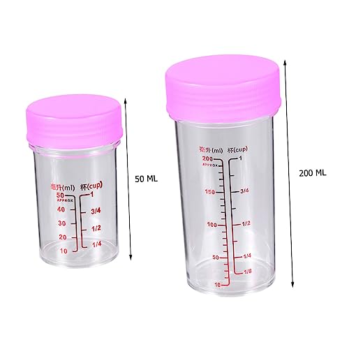 Clear Plastic Measuring Cups Set Scale Measuring Cup with Leak-Proof Lids 100Ml and 300Ml Reusable Beaker Cups for Laboratory Painting - color: Red