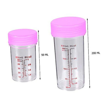 Clear Plastic Measuring Cups Set Scale Measuring Cup with Leak-Proof Lids 100Ml and 300Ml Reusable Beaker Cups for Laboratory Painting - color: Red