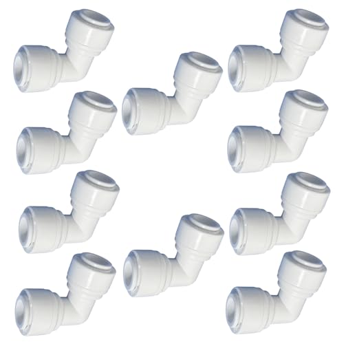 10 Pack 3/8 RO Tubing Elbow Connector 90 degree 3/8 Water Line Fittings Push to Connect Fittings for RO/DI Water Filter System/aquarium - style: 3/8" elbow connect(10)