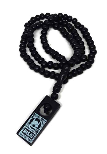 Muslim Tasbih 99 Rosary Beads Islam Misbaha AMN-200 Ramadan Prayer dhikr with Decorated Tassels Eid Religious Gift (Black)
