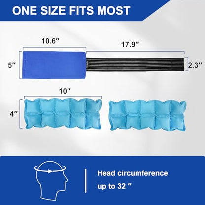 Reusable Ice Packs for Injuries (2-Pack) - Hot & Cold Therapy Gel Pack Wrap for Knee, Shoulder, Back Pain Relief, Adjustable, Flexible for Sports Injuries & Recovery (Blue)