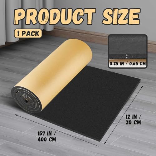Pangda 1 Piece 157 x 16 x 1/4 Inch Extra Large Marine Foam Roll Closed Cell Rubber with Adhesive Insulation Sheets Lightweight Single Sided Tape Water Weather Resistant for Craft - size: 157 x 16 x 1/4 Inch