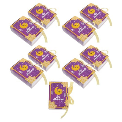 VILLCASE Eid Mubarak Candy Boxes 20pcs Paper Party Candy Containers Book Shaped Packaging Boxes for Ramadan Treat Holders Storage Supplies