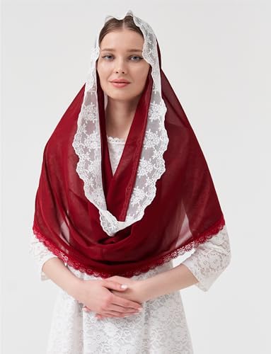 Leimandy Infinity Chapel Veil Hijab Scarf Head Wrap for Muslim V96 - color: Burgundy