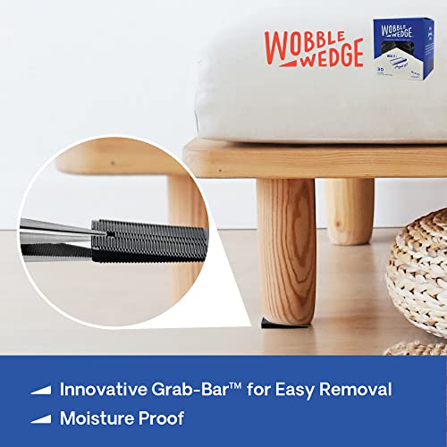 Wobble Wedge Rigid Heavy Duty Leveling Plastic Shims, Black, 30-Pack | Made in USA Rigid Shims with Tough, Durable, Interlocking Non-slip Grip Design; Multipurpose Leveling for Varied Projects - size: 30