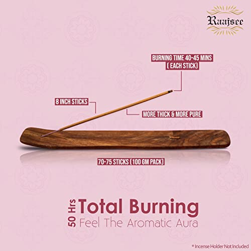 Raajsee Japanese Rose Incense Sticks 100 Gm Pack-100% Pure Organic Natural Hand Rolled Free from Chemicals-for Church,Aromatherapy,Relaxation,Meditation & Sensual Therapy - color: Rose