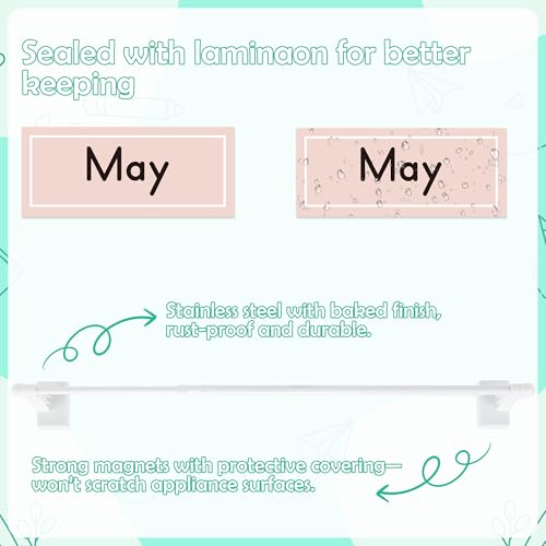 Boho Magnetic Flip Calendar for Classroom, Adjustable Rod Date Flip - color: 1-2