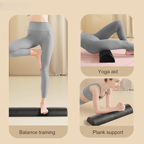 Body Muscle Foam Roller - 30x15x7.5cm High Density Stretching Equipment, Fitness Recovery Half Roller, Durable Workout Tool for Release | Home Studio Yoga Pilates Post Sports Stretching - color: 45cm