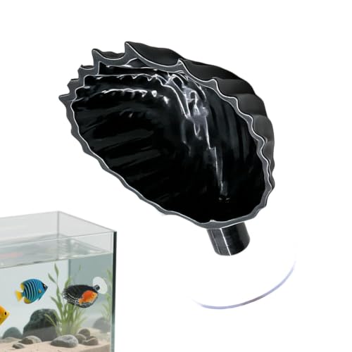 Betta Fish Hammock Floating Shell Shaped Pad with Suction Cup | Betta Fish Tank Decor for Shrimp Snails Frogs Goldfishes Guppy Koi Reptile Pet Tank Aquariums Area Home - color: Black