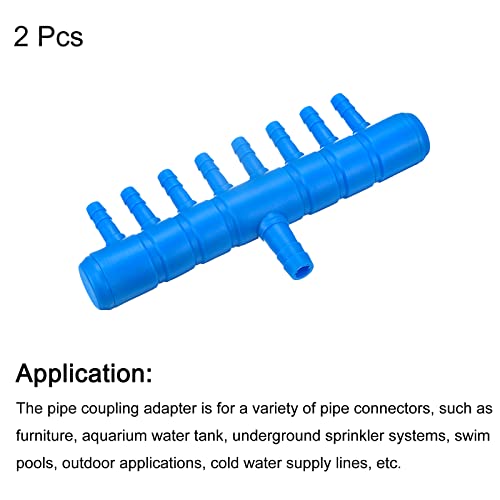 uxcell 2Pcs 8mm to 5.5mm 8 Ways Air Line Tubing Splitter Connector Fish Tank Oxygen Pipe Air Tubing Adapter for Aquarium, Blue - style: 8 Ways