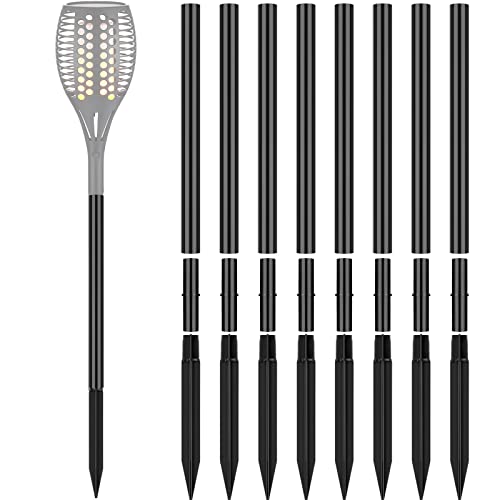 Chunful 8 Kit Solar Light Stakes Replacement Lame Lamp Extension Pole Ground Stake and Joint Connector Kit for Outdoor Garden Backyard(12.2 Inch)