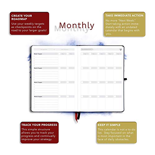 The Phoenix Journal - Quarterly Goal Planner, Daily Planner Journal & Organizer for Goal Setting, Productivity & Focus - Undated 12 Week Planner, Weekly & Monthly Planning, Habit Tracking - Hardcover - Black - color: Charcoal