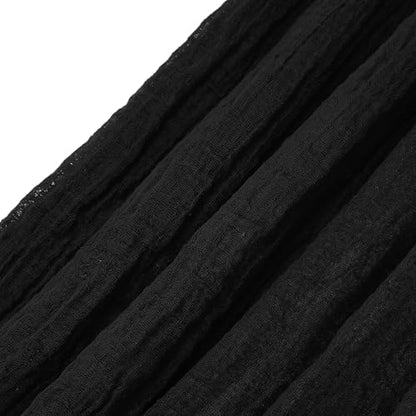 Geyoga 6 Pcs Women Scarf Shawl Hijab Scarves Cotton Crinkle Hijab for Women Blend Shawl Crinkle Wrap Head for Seasons - color: Black
