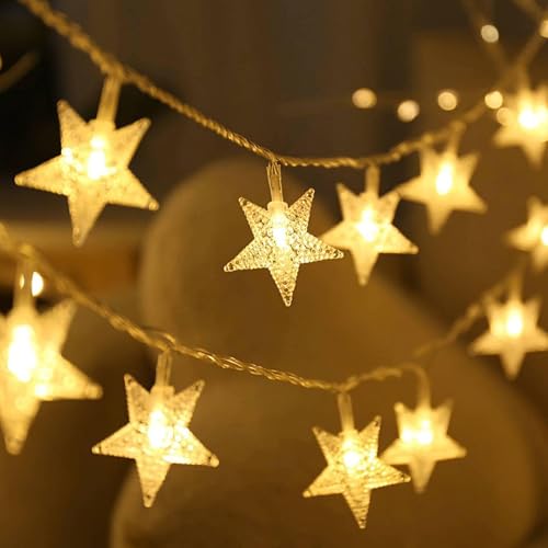 CESOF Star String Lights Battery Operated, 20 ft 40 LED Twinkle Fairy Light - color: Warm White, size: 20 FT