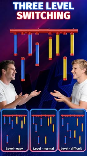8 Sticks Reflex Challenge Practice, Falling Sticks Reaction Time Trainer Reflex Sticks Rebounce Game with Adjustable Speed Modes and Remote Contro