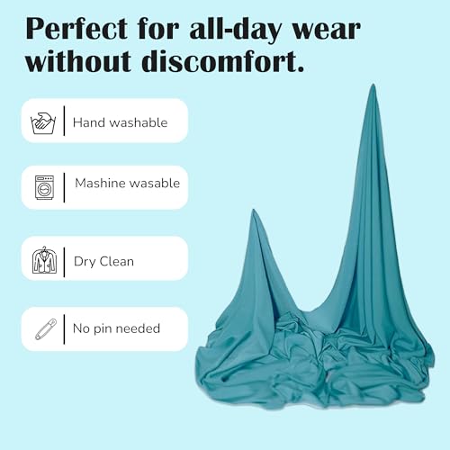 Premium Jersey Hijab Scarves -Turban Head Wraps for Women, Fashion Headbands Long Plain Muslim Shawls - color: Teal