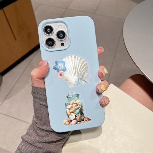 60PCS Cartoon Conch Stickers Funny Sea Shell Stickers for Kids Teens Cute Clamshell Pearls Sticker for Water Bottles Laptop Luggage Phone, PET Transparent Waterproof Decals Kids Sticker (Conch-C) - color: Conch-c
