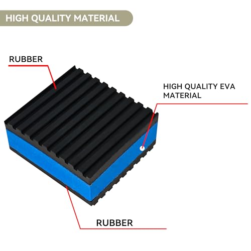 2" X 2" X 7/8" Anti Vibration Pads Sound Isolation Rubber Ribbed with EVA Center for Heavy Duty EVA Mechanical, HVAC, Air Compressor, Air Conditioner, Washer and Dryer, Treadmills Anti-Vibration Pads