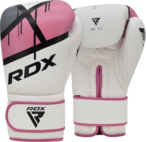 RDX Women Boxing Gloves for Training Muay Thai Maya Hide Leather Ladies Mitts for Fighting, Kickboxing, Sparring EGO Glove for Punch Bag, Focus Pads and Double End Ball Punching - size: 8oz