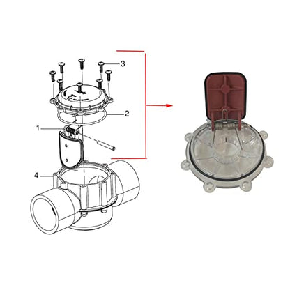 7056 Check Valve Cover with Flapper Assembly Replacement for 7235, 7236, 7305, 7511, 7512 Check Valve 1 Pack Silver