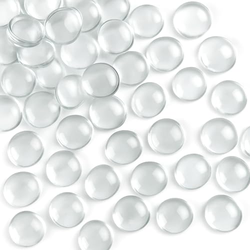 FUTUREPLUSX 1 LB Clear Glass Beads, Transparent Marbles for Vase Fillers | Decorative Glass Pebbles, Rocks Fish Tank Aquarium Decor, Table Scatter and DIY Crafts - color: Clear-1