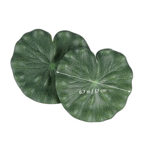 IMIKEYA 10pcs Artificial Floating Lotus Leaves Simulation Pond Decoration Realistic 17cm Fake Lily Pads for Home Garden Aquarium Fountain Display