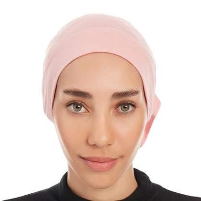 Hijab Caps Underscarf for Women – Black Hijab Cap Underscarf Turban Dreadlocks Tube – Muslim Accessories Headscarf - color: Bubblegum