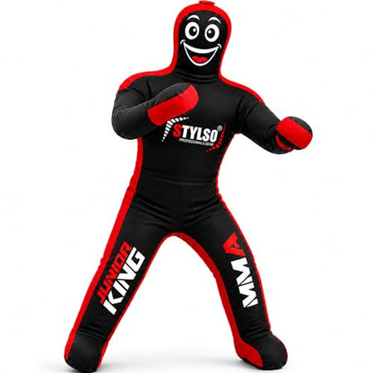 Unfilled Wrestling Dummy for Kids – Youth Grappling Dummy BJJ, MMA, Jiu Jitsu & Judo Training Partner – Durable Martial Arts Practice Buddy - color: Black, size: 3ft / 36"