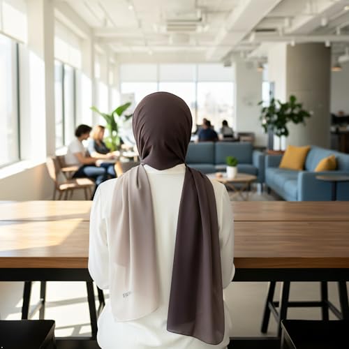 Hijab Modest and Elegant | Beautifully Designed Printed Chiffon Patterns | Muslim Women Head Scarf and Veil - color: Grey