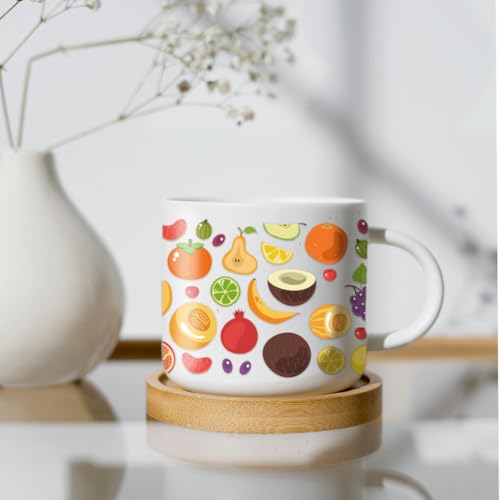 10 Sheets UV DTF Cup Wraps, 10 Styles Fruit Transfer Stickers Waterproof Transfer Stickers Cartoon Rub on Decals for Glass Cups Wood Crafts - style: Cute Fruit